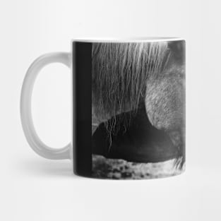 horse, black and white side view Mug